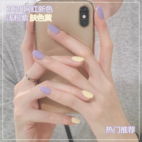 橙美甲图片