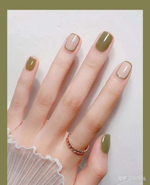 橙美甲图片
