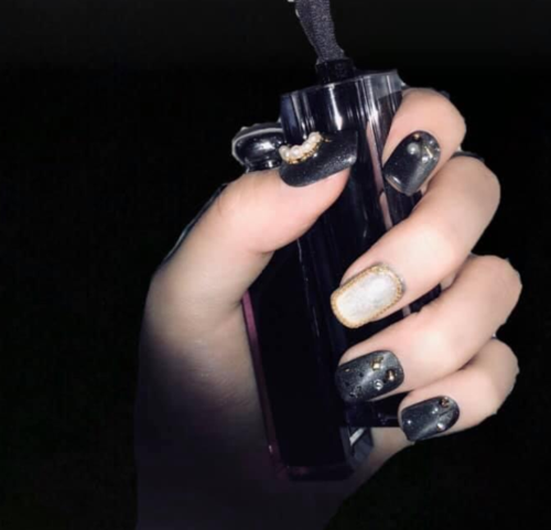 适合黑手的美甲 黑手美甲图案图片