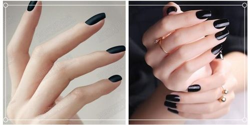 黑美甲图片