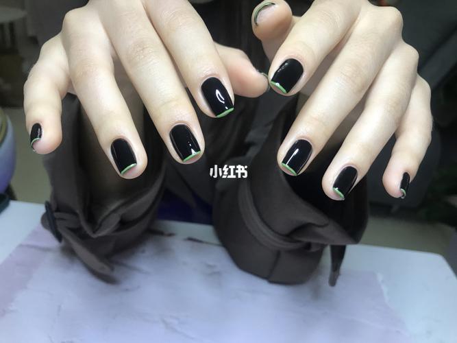 磨砂美甲 黑色磨砂美甲图片图片