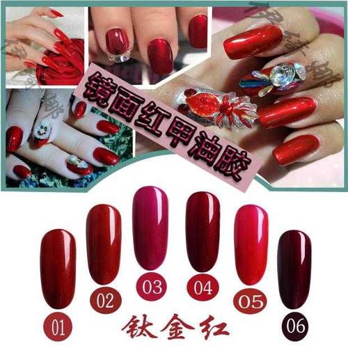 红美甲图片