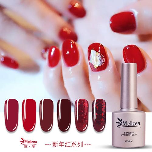 红美甲图片