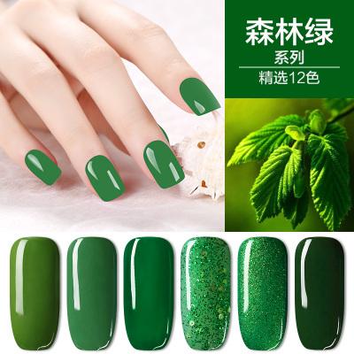 绿美甲图片