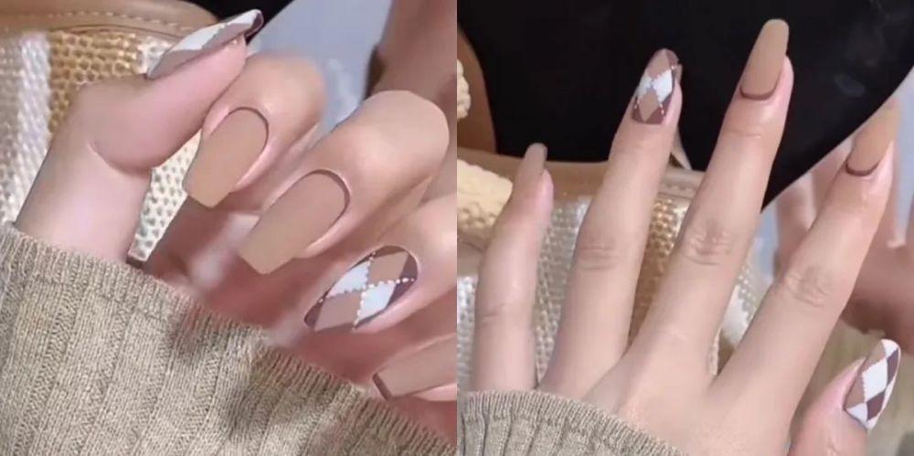 绿美甲图片