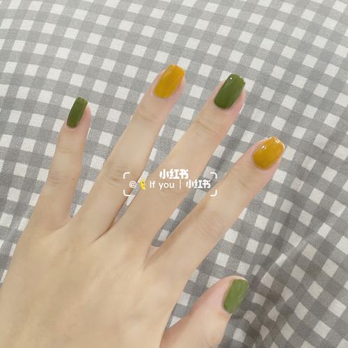 绿色系美甲图片绿色美甲图案图片