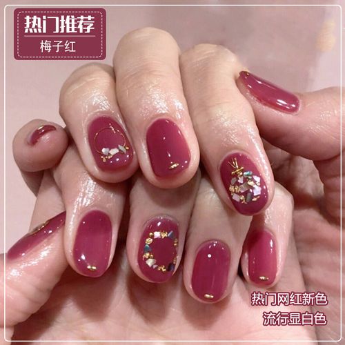 红美甲图片