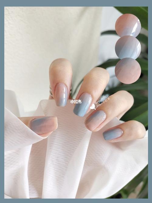 蓝美甲图片