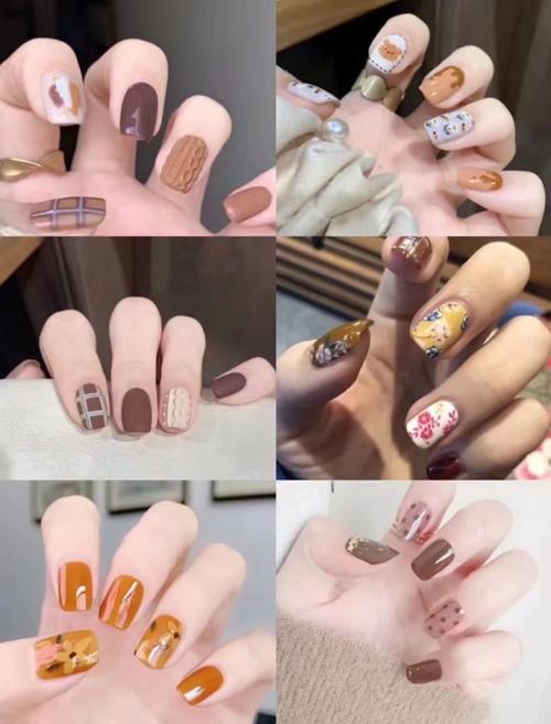 灰美甲图片