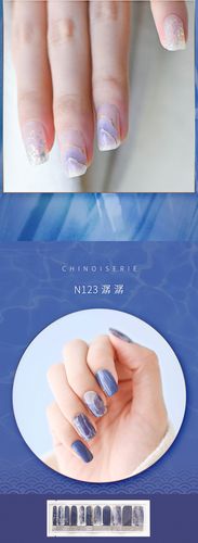 蓝色系美甲 蓝色系美甲图片