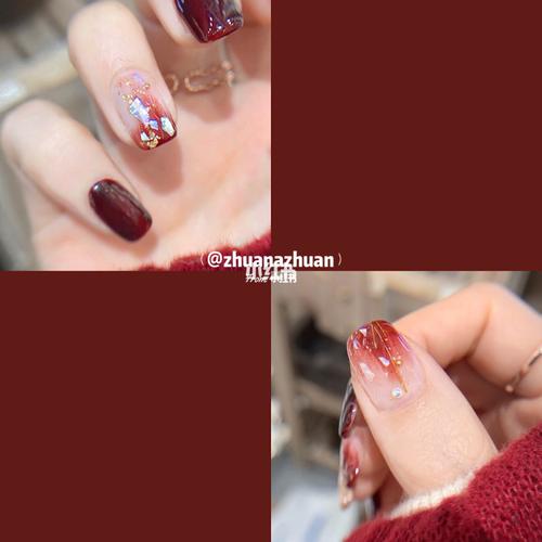 红美甲图片
