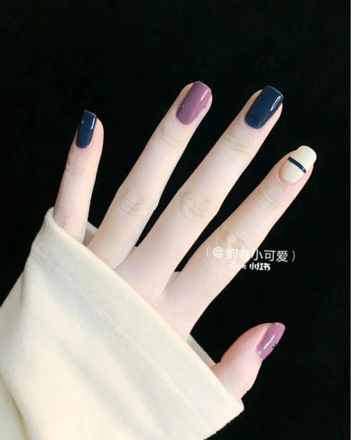 橙美甲图片