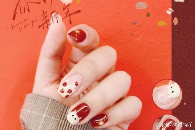 红美甲图片
