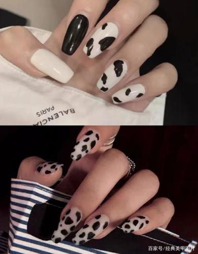 黑美甲图片