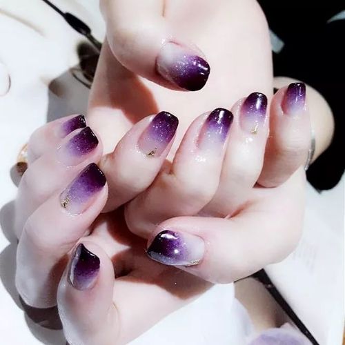 美甲紫色款式图片 紫色美甲图片图片