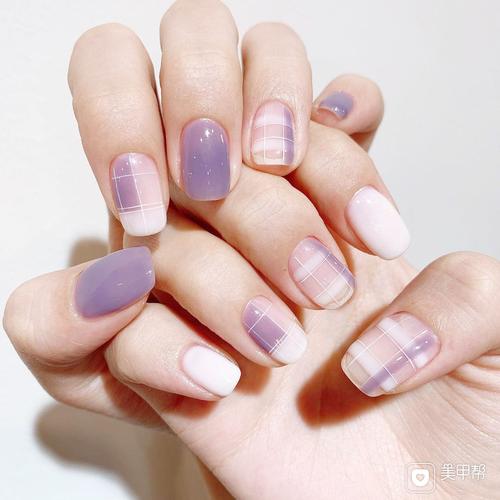 紫美甲图片