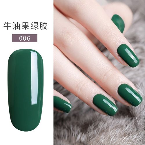 绿美甲图片