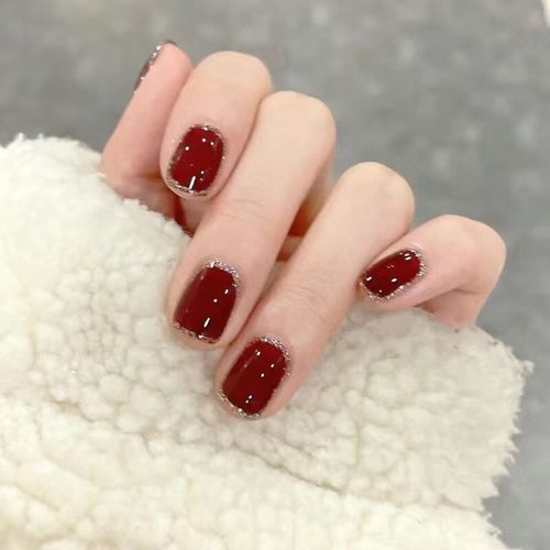 红美甲图片