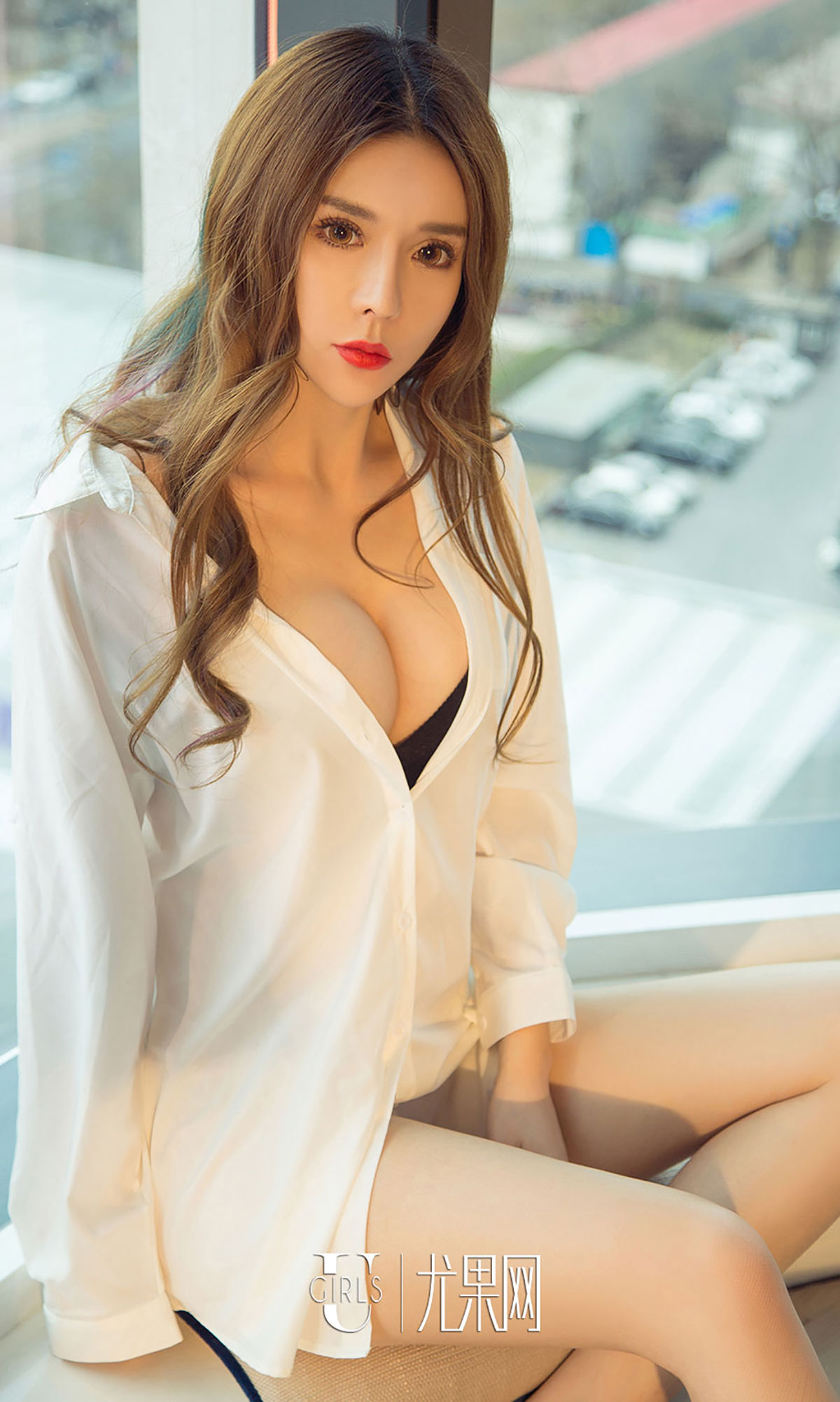 日本女优美女娜尤子亮眼红唇壁纸写真集图片