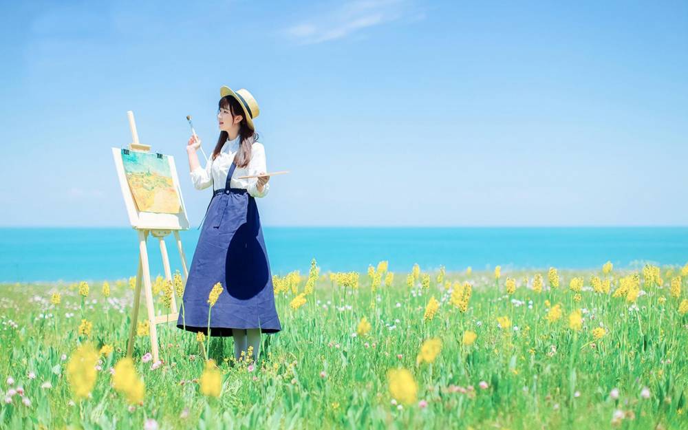 清纯甜美美女户外写真高清桌面壁纸_高清桌面壁纸图片