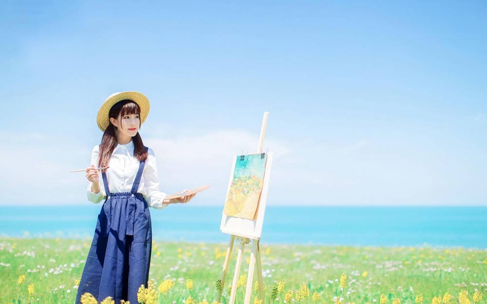 清纯甜美美女户外写真高清桌面壁纸_高清桌面壁纸图片