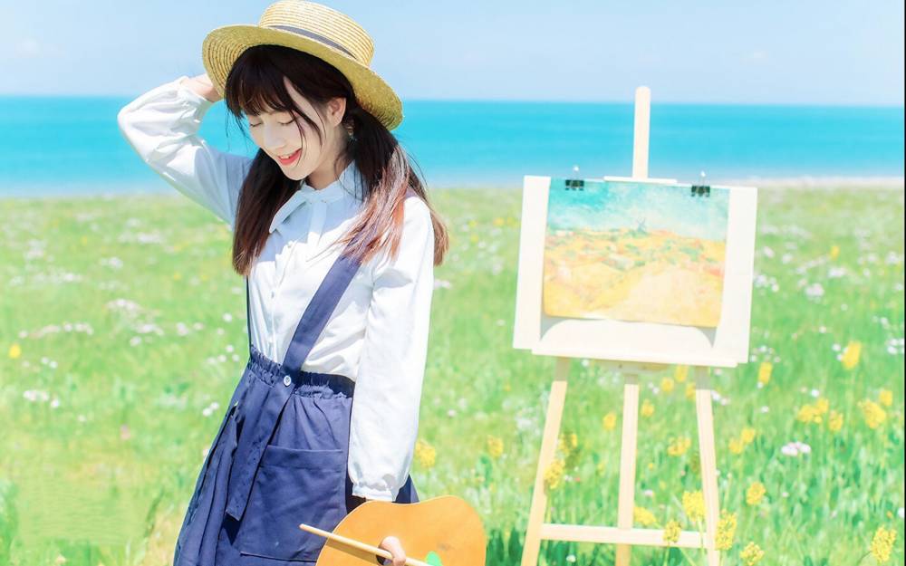 清纯甜美美女户外写真高清桌面壁纸_高清桌面壁纸图片