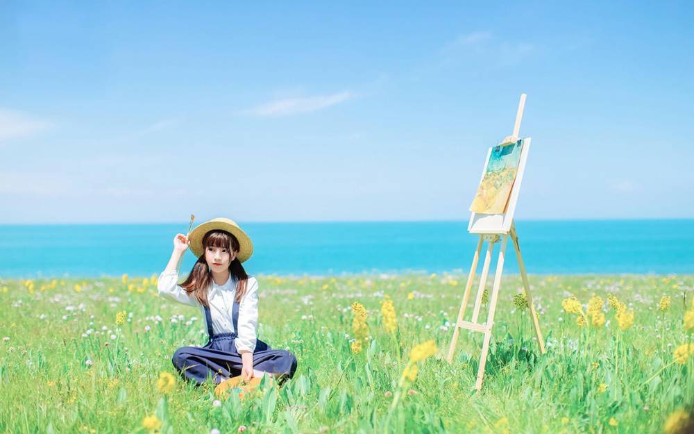 清纯甜美美女户外写真高清桌面壁纸_高清桌面壁纸图片
