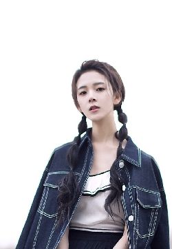 中国内地四川省攀枝花女演员陈瑶牛仔外套双马尾动人写真