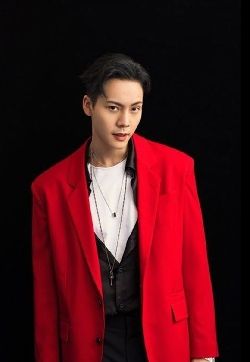 中国香港华语影视男演员歌手陈伟霆红色西装帅气写真图片