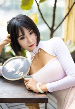 网络美女模特蓝夏Akasha扇子与朦胧丝袜高清mm写真集