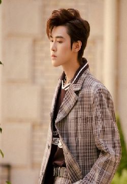 高清江西男星嘉羿格纹西装帅气图片