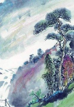 清新淡雅的山水水墨画电脑桌面壁纸高清