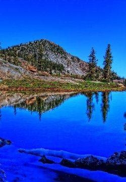 精选唯美意境蓝色风景高清大自然山川河流山水相印图集桌面壁纸(一)