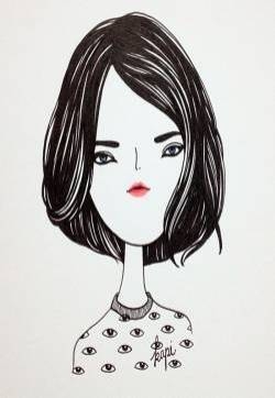 创意手绘女生头像图片