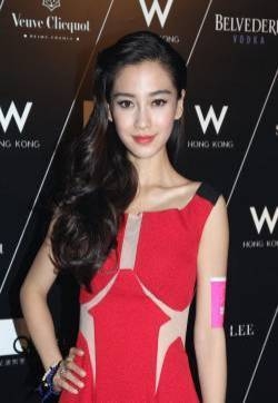 Angelababy红裙亮相 盼黄晓明得奖