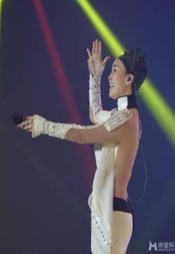 那英广州跨年演唱会 性感露背装热辣现唱
