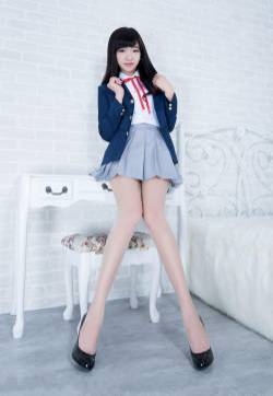 celia蓝色制服白丝袜美女性感长腿写真