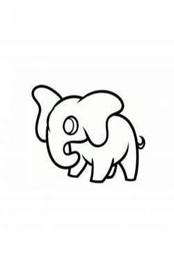 大象简笔画图片：教你怎么画大象