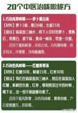 20个中医专治咳嗽秘方文字图片