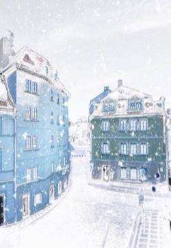 唯美欧洲冬天城市景雪景图片