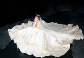 沈梦辰唯美大气婚纱大秀写真图片