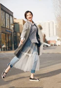 万茜图片 万茜深秋时尚街拍写真图片
