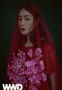 张天爱复古刺绣装靓丽图片