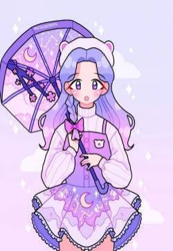 梦幻紫粉色元气少女闺蜜头像图片