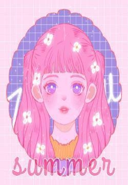 粉色系插画闺蜜头像图片