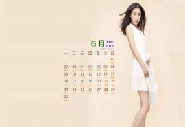 2014年6月日历桌面壁纸大陆女星袁珊珊气质优雅高清写真