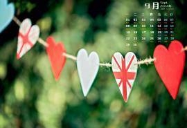 2014年9月日历桌面壁纸非主流浪漫爱情唯美图片