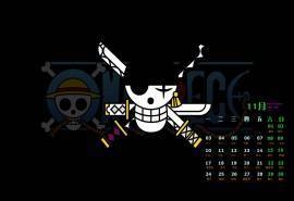 2014年11月日历桌面壁纸好看经典动漫海贼王人物图片