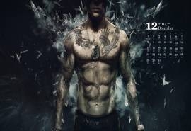 2014年12月日历炫壁纸酷的黑色背景创意个性图片下载