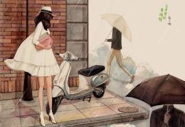 唯美手绘卡通插画张小娴伤感文字语录高清桌面壁纸(二)